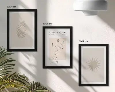 Zidna galerija slika kolekcija minimalističkih i prirodnih oblika