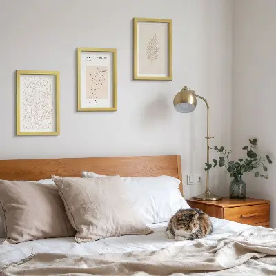 Set od 3 slike u okviru minimalistički botanički dizajn