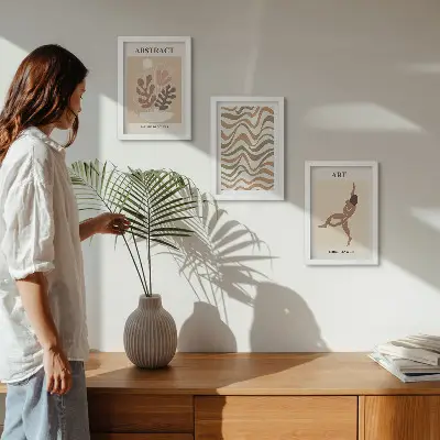Zidna galerija slika boho apstraktni oblici i uzorci u stilu Matissea