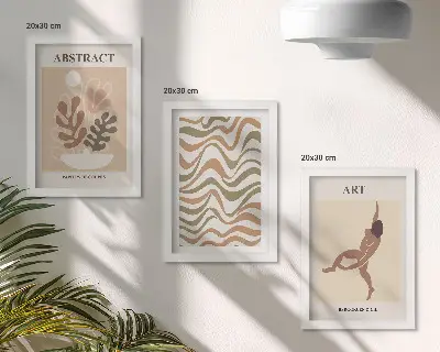 Zidna galerija slika boho apstraktni oblici i uzorci u stilu Matissea
