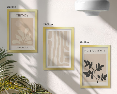 Zidna galerija slika Elegantni biljni uzorci u bež i crnim nijansama