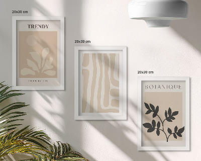Zidna galerija slika Elegantni biljni uzorci u bež i crnim nijansama