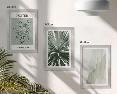 Zidna galerija slika biljni uzorci u nijansama zelene i bež boje