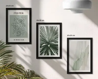 Zidna galerija slika biljni uzorci u nijansama zelene i bež boje