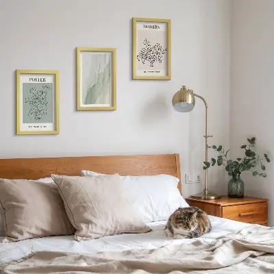 Set od 3 slike u okviru cvjetni motiv u modernom i minimalističkom stilu