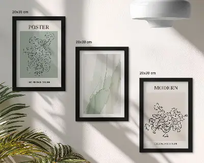 Set od 3 slike u okviru cvjetni motiv u modernom i minimalističkom stilu