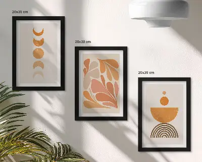 Komplet slika u okviru Apstraktni oblici u nijansama narančaste