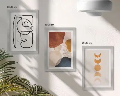 Zidna galerija slika apstraktni oblici i boje moderni ukrasi