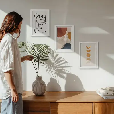 Zidna galerija slika apstraktni oblici i boje moderni ukrasi