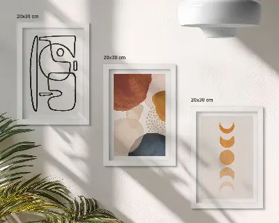 Zidna galerija slika apstraktni oblici i boje moderni ukrasi