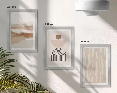 Zidna galerija slika apstraktni krajolik s prirodnim oblicima i geometrijom