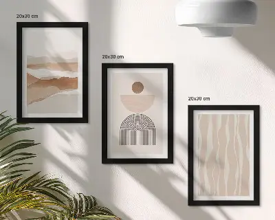 Zidna galerija slika apstraktni krajolik s prirodnim oblicima i geometrijom