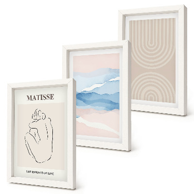 Zidna galerija slika Linije i valovi u pastelnim nijansama s minimalističkim naglaskom