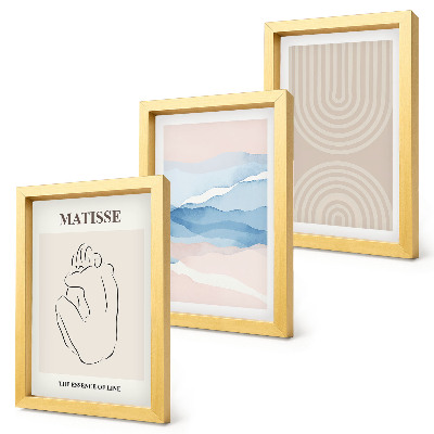 Zidna galerija slika Linije i valovi u pastelnim nijansama s minimalističkim naglaskom