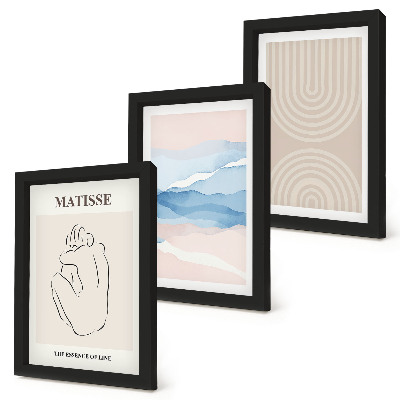 Zidna galerija slika Linije i valovi u pastelnim nijansama s minimalističkim naglaskom