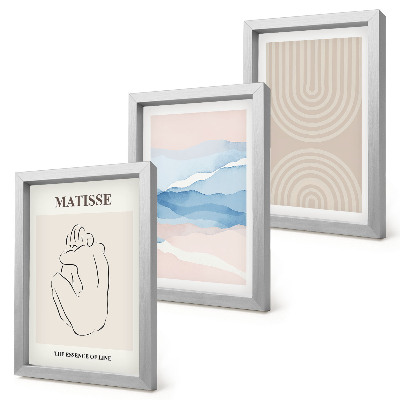 Zidna galerija slika Linije i valovi u pastelnim nijansama s minimalističkim naglaskom