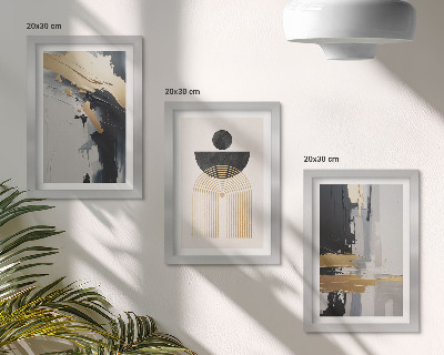 Set 3 slike u okviru Apstraktna elegantna kompozicija geometrije