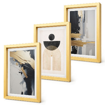 Set 3 slike u okviru Apstraktna elegantna kompozicija geometrije