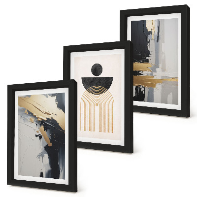 Set 3 slike u okviru Apstraktna elegantna kompozicija geometrije