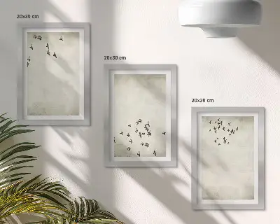 Komplet slika u okviru minimalistički motiv ptica u letu