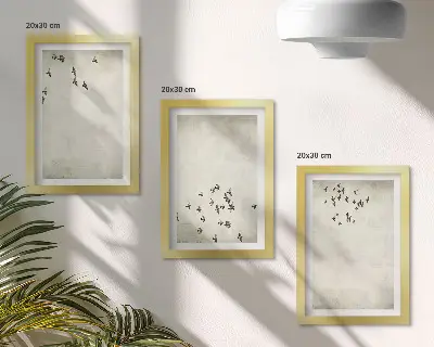Komplet slika u okviru minimalistički motiv ptica u letu