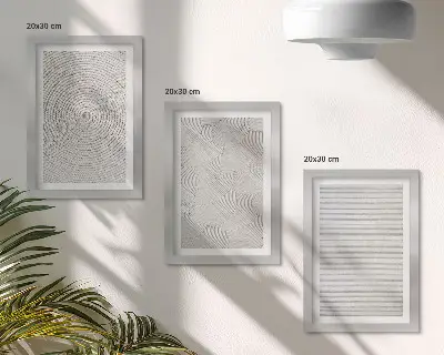 Set 3 slike s geometrijskim motivima moderni kartonski uzorci u okviru