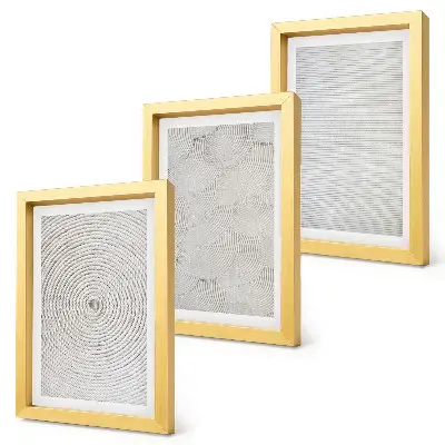 Set 3 slike s geometrijskim motivima moderni kartonski uzorci u okviru