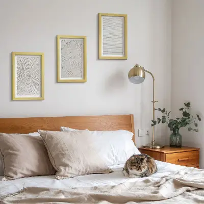 Set 3 slike s geometrijskim motivima moderni kartonski uzorci u okviru