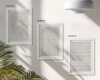 Set 3 slike s geometrijskim motivima moderni kartonski uzorci u okviru