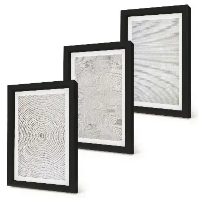 Set 3 slike s geometrijskim motivima moderni kartonski uzorci u okviru