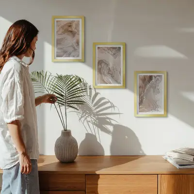 Zidna galerija slika s motivom apstraktnih mramornih tekstura kamena