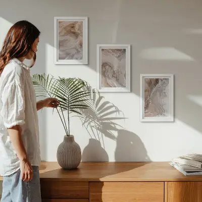 Zidna galerija slika s motivom apstraktnih mramornih tekstura kamena
