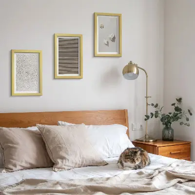 Set 3 slike u okviru prirodne teksture drva, kamenja i užadi