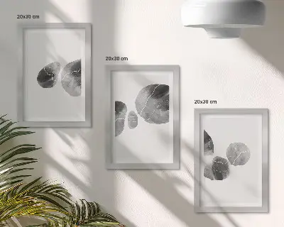 Komplet slika u okviru apstraktno minimalističko slikarstvo s motivom mrlja od boje