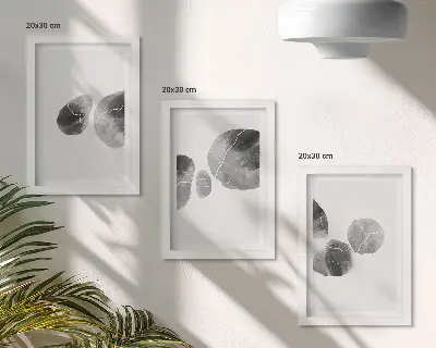 Komplet slika u okviru apstraktno minimalističko slikarstvo s motivom mrlja od boje