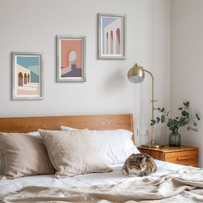 Zidna galerija slika Pastelna minimalistička grafika urbane arhitekture
