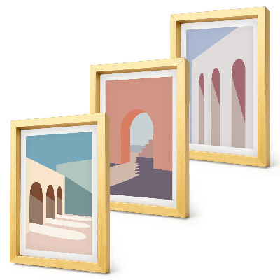 Zidna galerija slika Pastelna minimalistička grafika urbane arhitekture