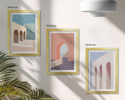 Zidna galerija slika Pastelna minimalistička grafika urbane arhitekture