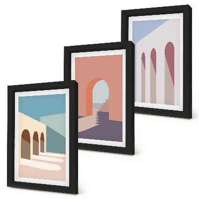 Zidna galerija slika Pastelna minimalistička grafika urbane arhitekture