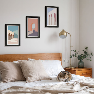 Zidna galerija slika Pastelna minimalistička grafika urbane arhitekture