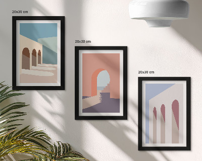 Zidna galerija slika Pastelna minimalistička grafika urbane arhitekture