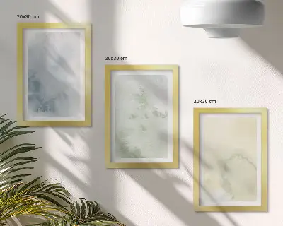 Komplet slika u okviru s motivom pastelnih akvarelnih boja na teksturi platna