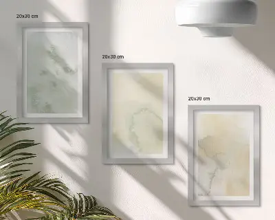 Set od 3 slike na platnu pastelne akvarel teksture na platnu