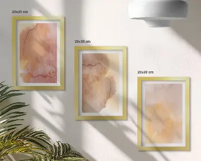 Zidna galerija slika topli akvareli na platnu sa šarenim teksturama