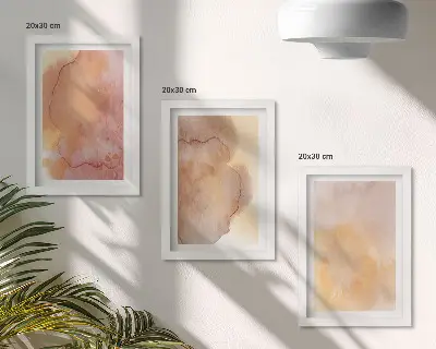 Zidna galerija slika topli akvareli na platnu sa šarenim teksturama