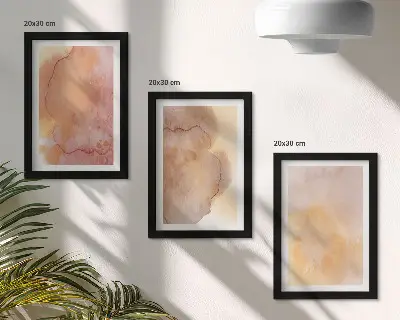 Zidna galerija slika topli akvareli na platnu sa šarenim teksturama
