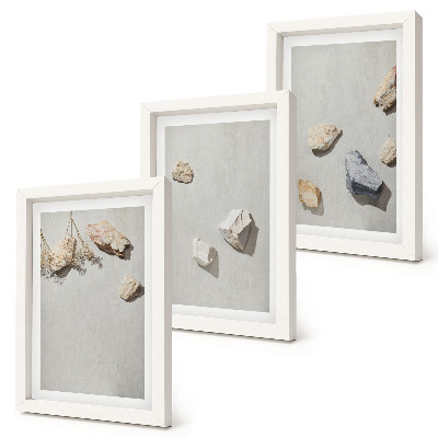 Zidna galerija slika Minimalistički ukrasi za plažu s boho kamenjem
