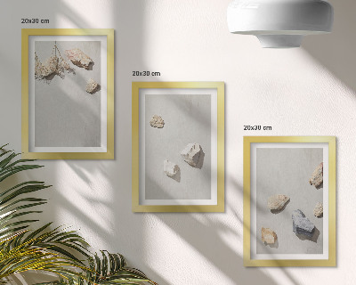 Zidna galerija slika Minimalistički ukrasi za plažu s boho kamenjem
