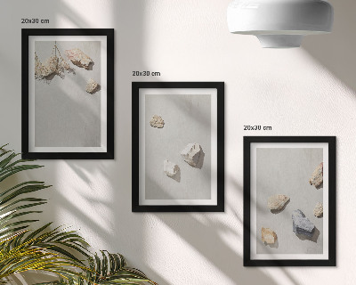 Zidna galerija slika Minimalistički ukrasi za plažu s boho kamenjem