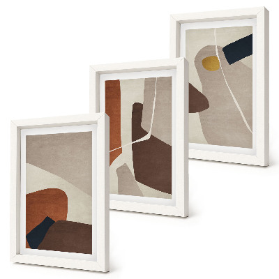 Set 3 slike u okviru Apstraktni boho oblici slikanja u modernom stilu